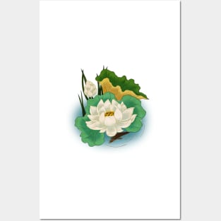 Minhwa: Lotus and Carp F Type (Korean traditional/folk art) Posters and Art
